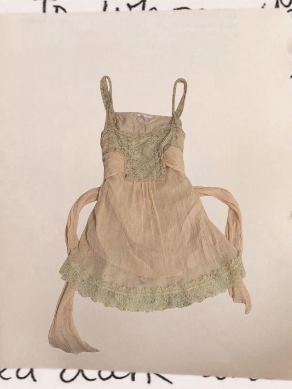 vintage laced silk chemise dress